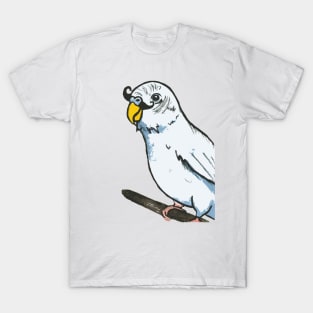 Blue Budgie with Moustache T-Shirt